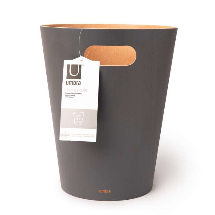Корзина для мусора woodrow, 7,5 л, темно-серая UMBRA 082780-618