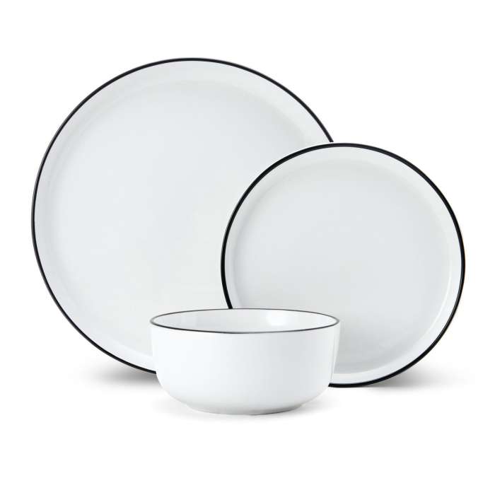 Сервиз обеденный фарфоровый  Mikasa Limestone 12шт, белый Kitchen Craft MKLIMESTN12PC