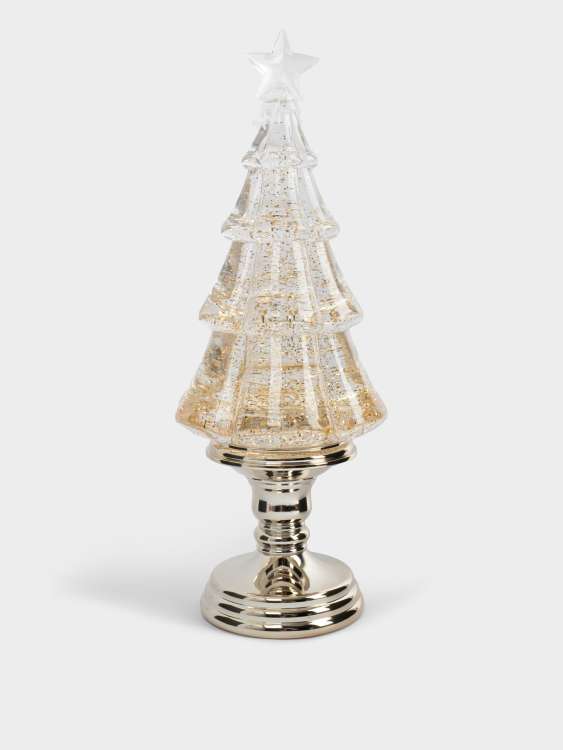 Снежный фонарь, 35 см, с подсветкой, акрил, шампань, Ель с блестками, Event ANNA LAFARG ANLAF-YJJS07236