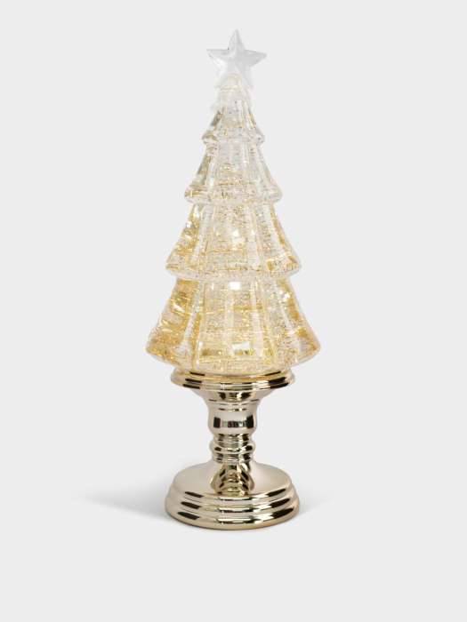 Снежный фонарь, 35 см, с подсветкой, акрил, шампань, Ель с блестками, Event ANNA LAFARG ANLAF-YJJS07236