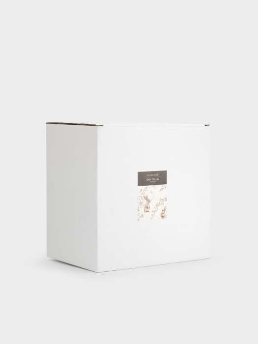 Блюдо на ножке, 19х12 см, керамика, молочно-золотистое, Кролик с бантом, White Rabbit ANNA LAFARG ANLAF-DJIA-010825-1