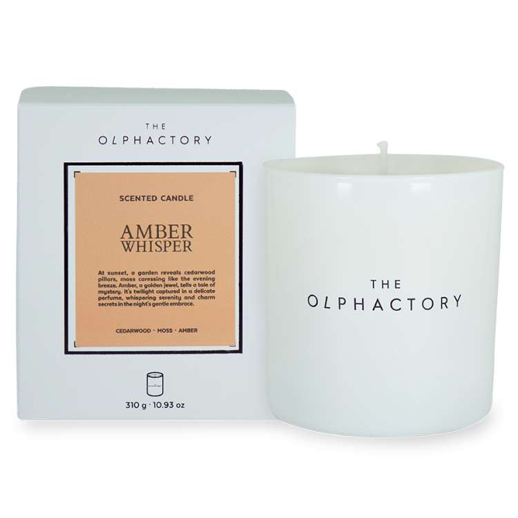 Свеча ароматическая the olphactory, white insignia, amber whisper, 60 ч Ambientair VV060AWWTO