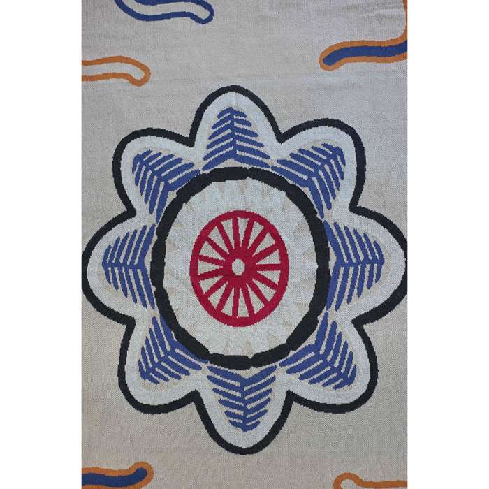 Плед из хлопка по мотивам эвенских орнаментов из коллекции cultural heritage, 130х180 см Tkano TK23-TH0009