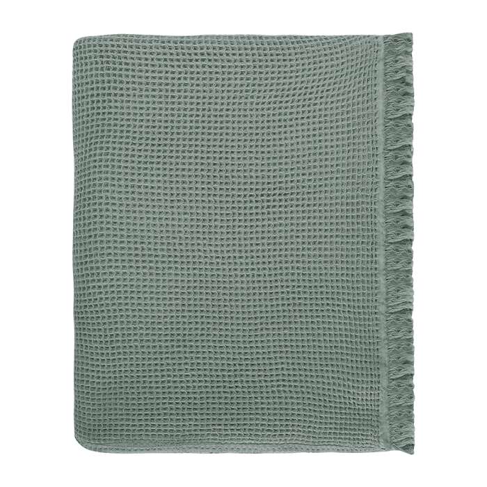 Покрывало вафельное из хлопка цвета шалфея из коллекции essential, 180х250 см Tkano TK24-BS0003