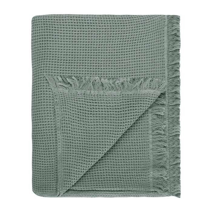 Покрывало вафельное из хлопка цвета шалфея из коллекции essential, 180х250 см Tkano TK24-BS0003