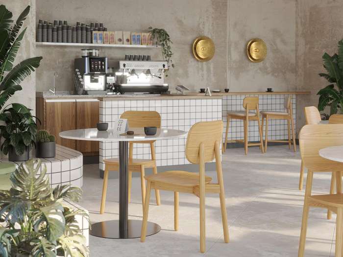 Стул полубарный с обивкой saga, рогожка, бежевый LATITUDE SGBRDBSCHUPHLBSKBG