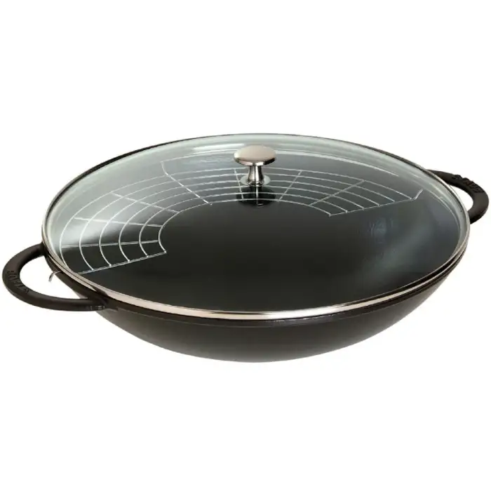 Вок со стеклянной крышкой, 37 см, 5,7 л, черный STAUB 1313923