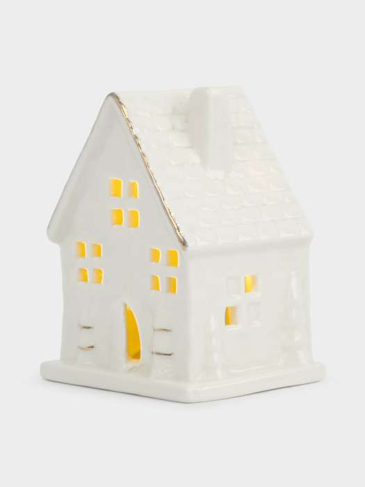 Статуэтка с подсветкой, 8 см, фарфор P, бело-золотистый, Дом, Townlet ANNA LAFARG ANLAF-XIA-220125-14