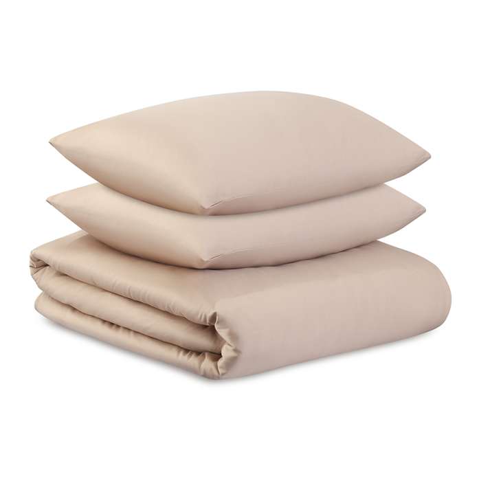 Комплект постельного белья из премиального сатина бежевого цвета из коллекции essential, 200х220 см Tkano TK25-DC0006