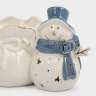 Конфетница, 17х11 см, фарфор P, бело-голубая, Снеговик с мешком, Snowfall ANNA LAFARG ANLAF-FX21683A
