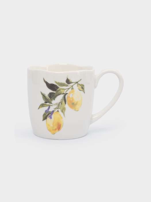 Кружка, 350 мл, фарфор P, белая, Лимоны, Lemon branch ANNA LAFARG ANLAF-CHCM-230525-4