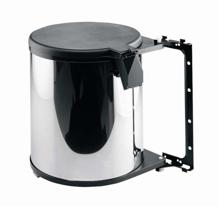 Ведро для мусора (15л) встраиваемое Полированная сталь