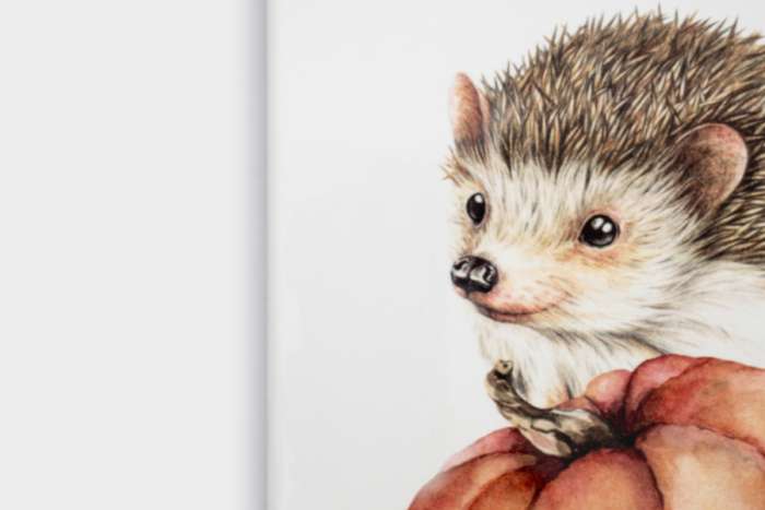 Подставка под горячее, 24х17 см, керамика/пробка, белая, Еж Autumn forest ANNA LAFARG ANLAF-YUXIN-142