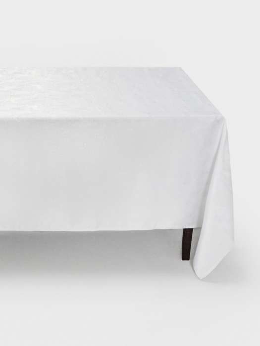 Скатерть, 170х250 см, жаккард, полиэстер, белая, Ели, White forest ANNA LAFARG ANLAF-STW25-1TCm