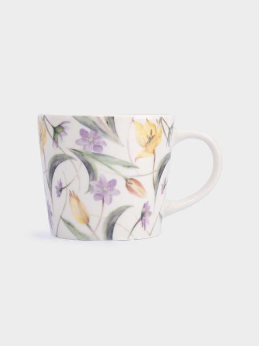 Кружка, 430 мл, 2 шт, фарфор N, белая, Летящие цветы, Fiori ANNA LAFARG ANLAF-ELN150425-1