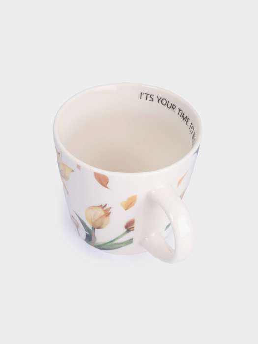 Кружка, 430 мл, 2 шт, фарфор N, белая, Летящие цветы, Fiori ANNA LAFARG ANLAF-ELN150425-1