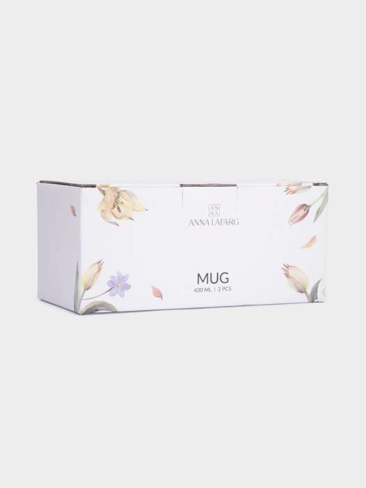Кружка, 430 мл, 2 шт, фарфор N, белая, Летящие цветы, Fiori ANNA LAFARG ANLAF-ELN150425-1