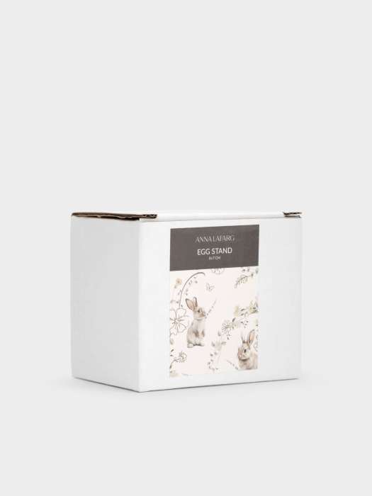 Подставка для яйца, 7 см, керамика, молочно-золотистая, Кролик с цветком, White Rabbit ANNA LAFARG ANLAF-DJIA-010825-3