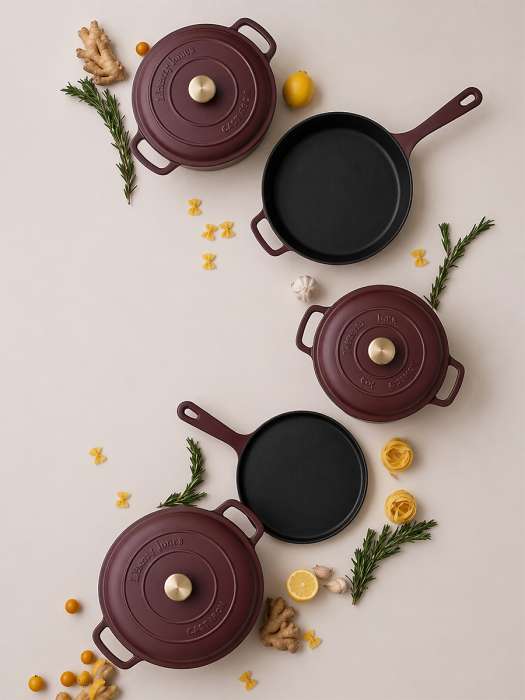 Кастрюля с крышкой из коллекции  "Шеффилд", D26 см, 4,9 л, бургунди Liberty Jones LJ0000573