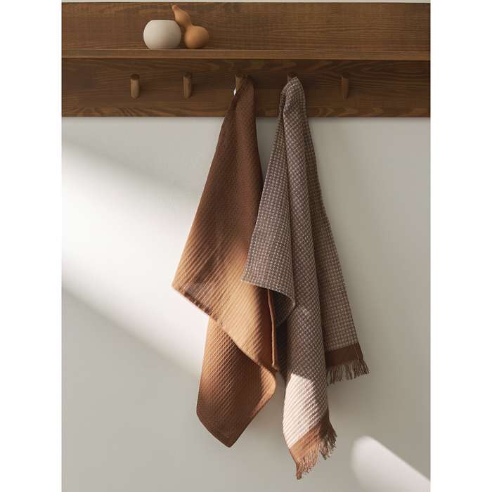 Набор из двух кухонных жаккардовых полотенец коричневого цвета из коллекции essential, 50х70 см Tkano TK24-TT0001