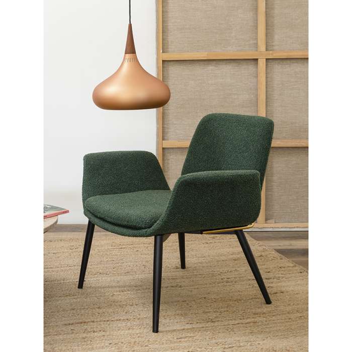 Лаунж-кресло hilde, букле, темно-зеленое Bergenson Bjorn BB0000495