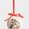Игрушка елочная, 7 см, пенопласт, шар, Конь и снеговик, New year ANNA LAFARG ANLAF-XSR0938