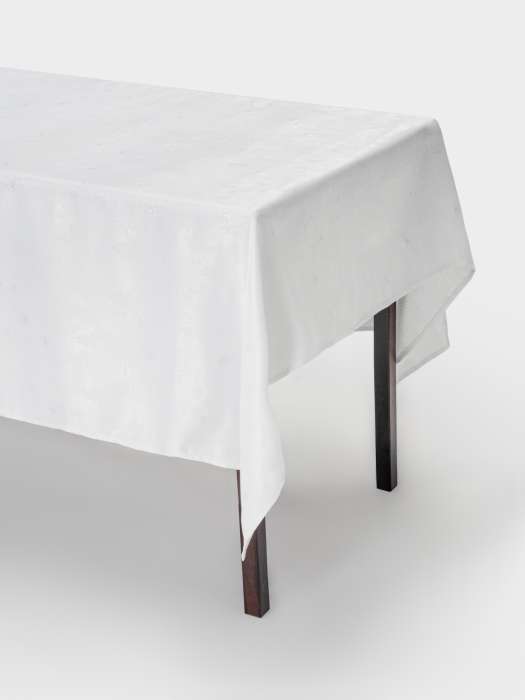 Скатерть, 160х160 см, жаккард, полиэстер, белая, Ели, White forest ANNA LAFARG ANLAF-STW25-1TCs