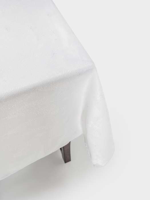Скатерть, 160х160 см, жаккард, полиэстер, белая, Ели, White forest ANNA LAFARG ANLAF-STW25-1TCs