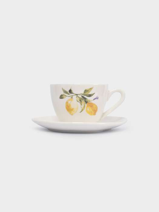 Пара чайная, 1 перс, 2 пр, 200 мл, фарфор P, белая, Лимоны, Lemon branch ANNA LAFARG ANLAF-CHCM-230525-5