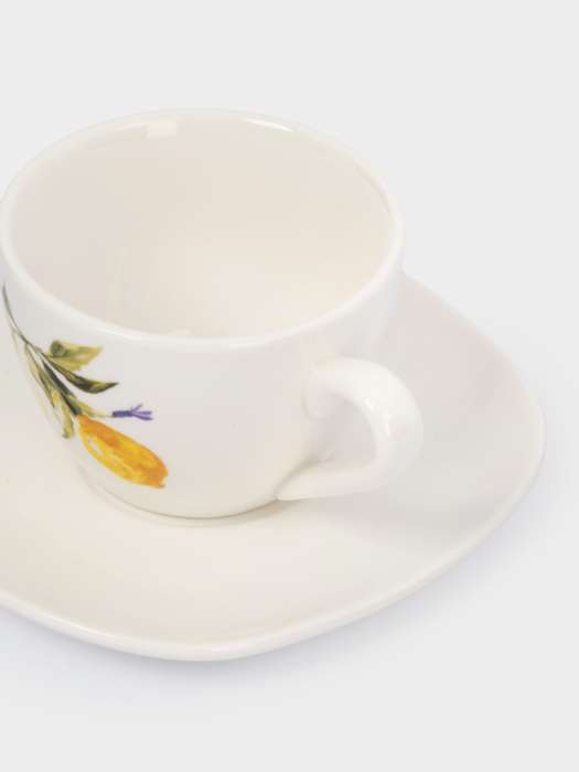 Пара чайная, 1 перс, 2 пр, 200 мл, фарфор P, белая, Лимоны, Lemon branch ANNA LAFARG ANLAF-CHCM-230525-5