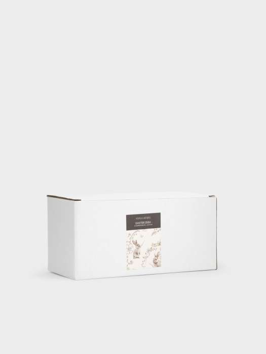 Блюдо пасхальное, 20х9 см, 3 отд, керамика, молочно-золотистое, Кролики с цветами, White Rabbit ANNA LAFARG ANLAF-DJIA-010825-4