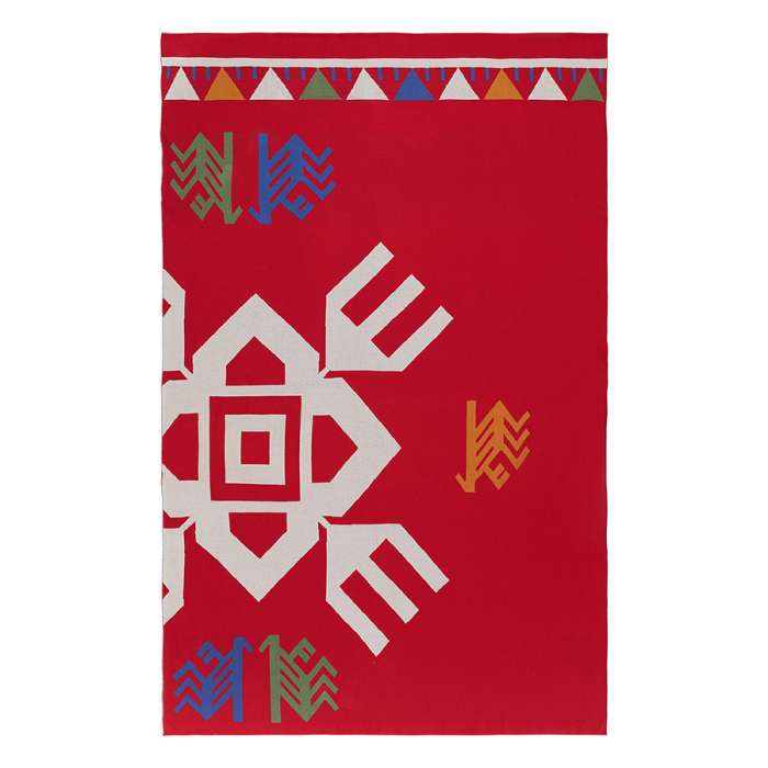 Плед из хлопка по мотивам чувашских орнаментов из коллекции cultural heritage, 130х180 см Tkano TK23-TH0012