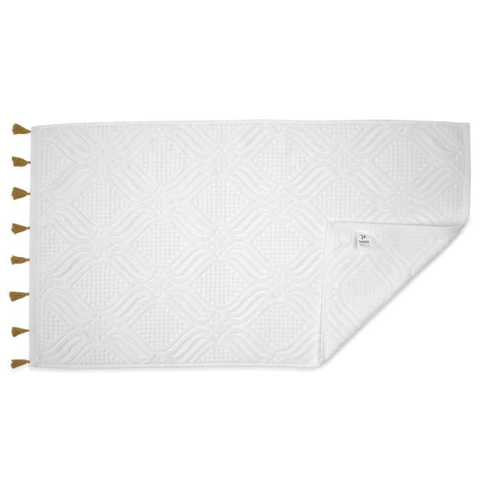 Полотенце для рук белое, с кисточками цвета карри из коллекции essential, 50х90 см Tkano TK23-HT0004