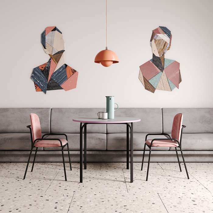 Стол обеденный ror, D90 см, черный/серый LATITUDE RORTBL_D_RBKGRGR90