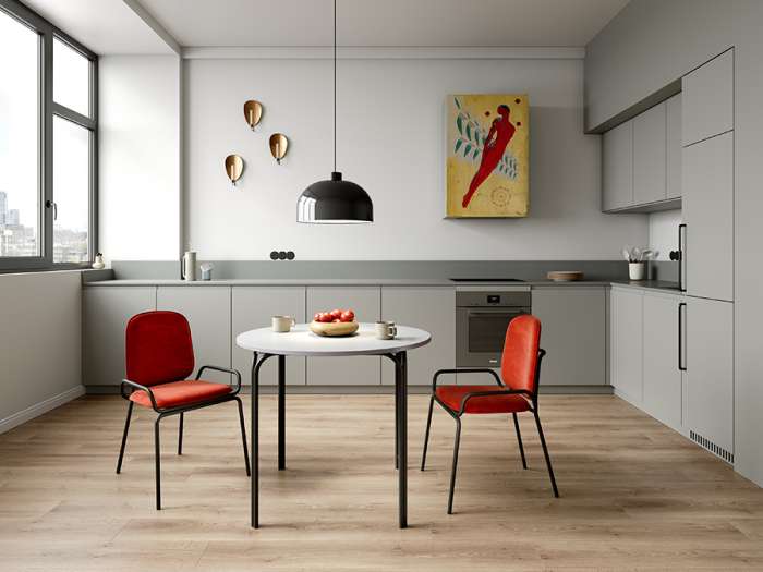 Стол обеденный ror, D90 см, черный/серый LATITUDE RORTBL_D_RBKGRGR90