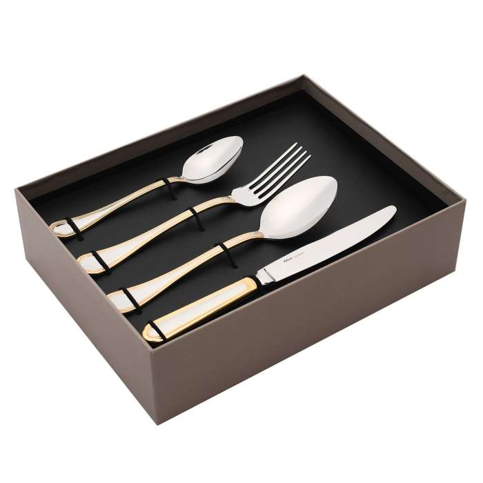 Набор столовых приборов FLORENCE GOLD 24 шт Hisar H52468