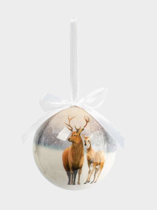 Игрушка елочная, 7 см, пенопласт, шар, Олени, New year ANNA LAFARG ANLAF-XSR0939
