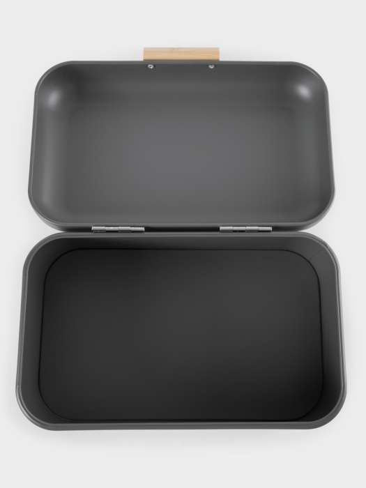 Хлебница, 30х17х18 см, металл/дерево, прямоугольная, графитовая, Local ANNA LAFARG ANLAF-SW8507-1BH