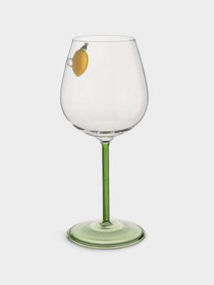 Бокал для вина, 550 мл, стекло Б, зеленая ножка, Лимон, Lemon ANNA LAFARG ANLAF-QL25-2