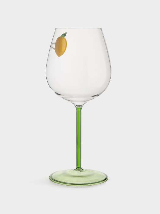 Бокал для вина, 550 мл, стекло Б, зеленая ножка, Лимон, Lemon ANNA LAFARG ANLAF-QL25-2