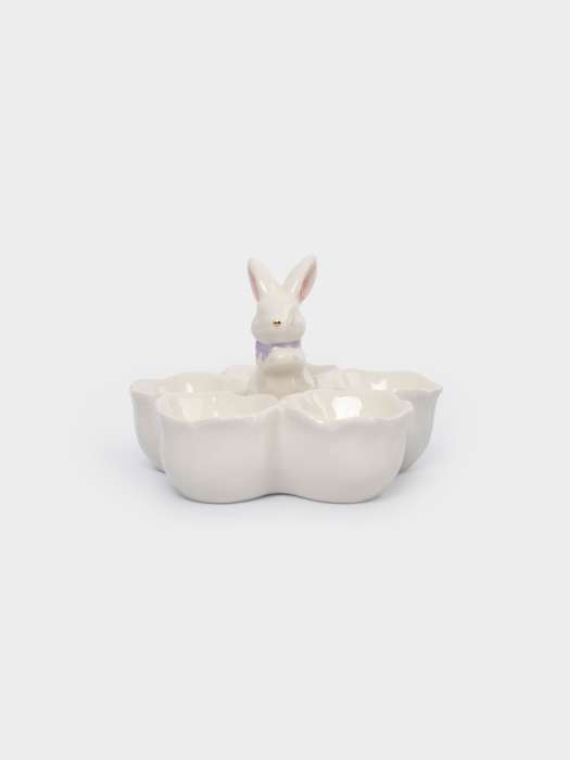 Блюдо пасхальное, 12х9 см, 5 отд, керамика, молочно-золотистое, Кролик в цветах, White Rabbit ANNA LAFARG ANLAF-DJIA-010825-7