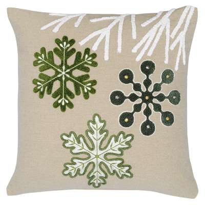Подушка декоративная с вышивкой snow flakes из коллекции new year essential, 45х45 см Tkano TK23-CU0016