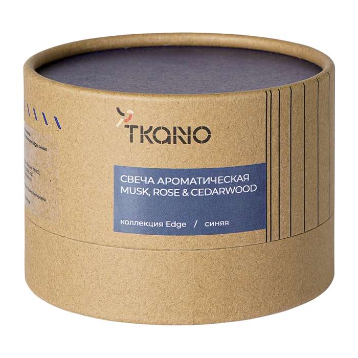 Свеча ароматическая musk, rose & cedarwood из коллекции edge, синий, 30 ч Tkano TK23-ARO0008