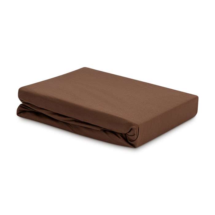 Простыня на резинке из перкаля шоколадного цвета из коллекции stripes, 160х200х30см Tkano TK26-FS0007