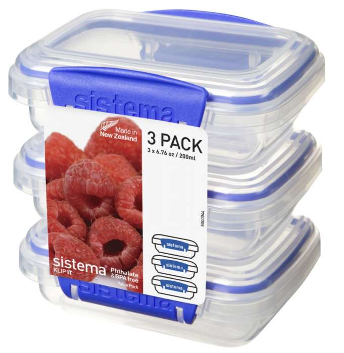 Набор (3шт) контейнеров 200мл SISTEMA KLIP IT 1523
