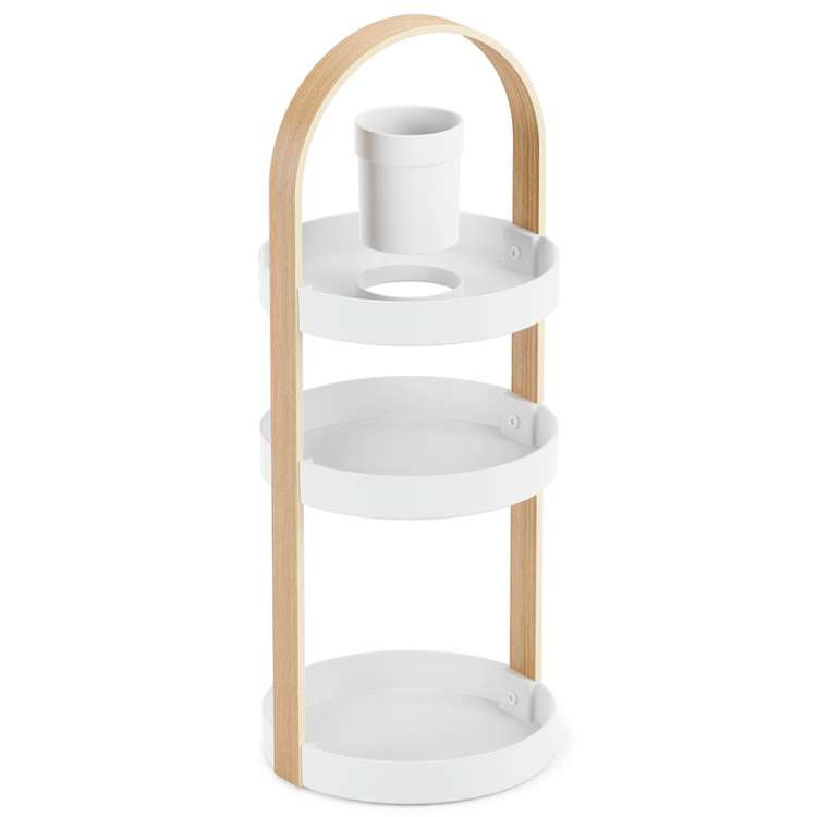 Полка-органайзер bellwood, белая/натуральное дерево UMBRA 1015098-668