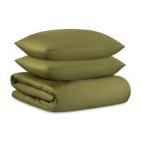 Комплект постельного белья из премиального сатина оливкового цвета из коллекции essential, 200х220 с Tkano TK25-DC0002