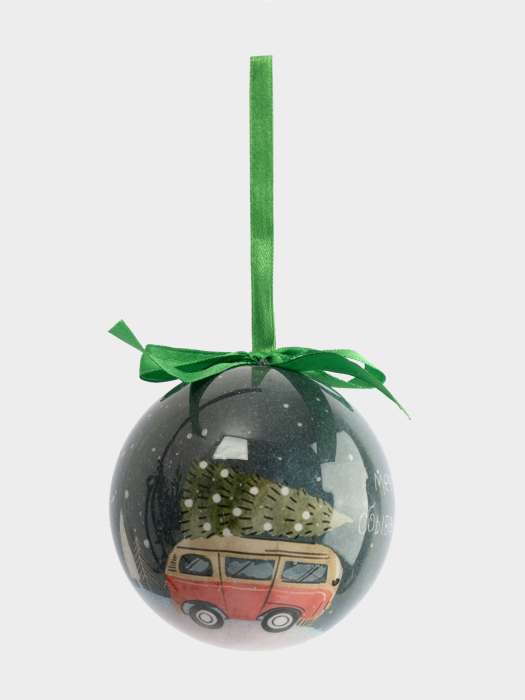 Игрушка елочная, 7 см, пенопласт, шар, Машинка, New year ANNA LAFARG ANLAF-XSR0940