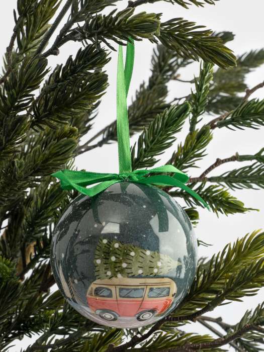 Игрушка елочная, 7 см, пенопласт, шар, Машинка, New year ANNA LAFARG ANLAF-XSR0940