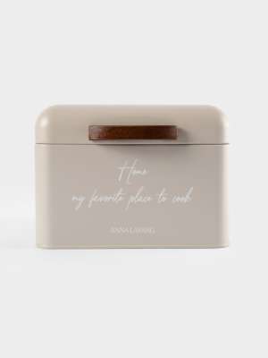 Хлебница, 20х20х14 см, металл/дерево, квадратная, бежевая, Retro ANNA LAFARG ANLAF-SW8507-2BH-1